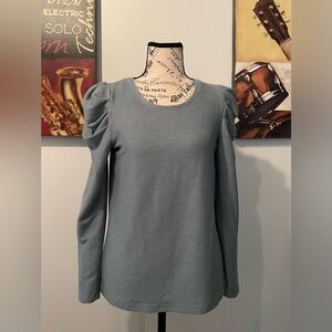 Nine West Gray Puff Sleeve Blouse